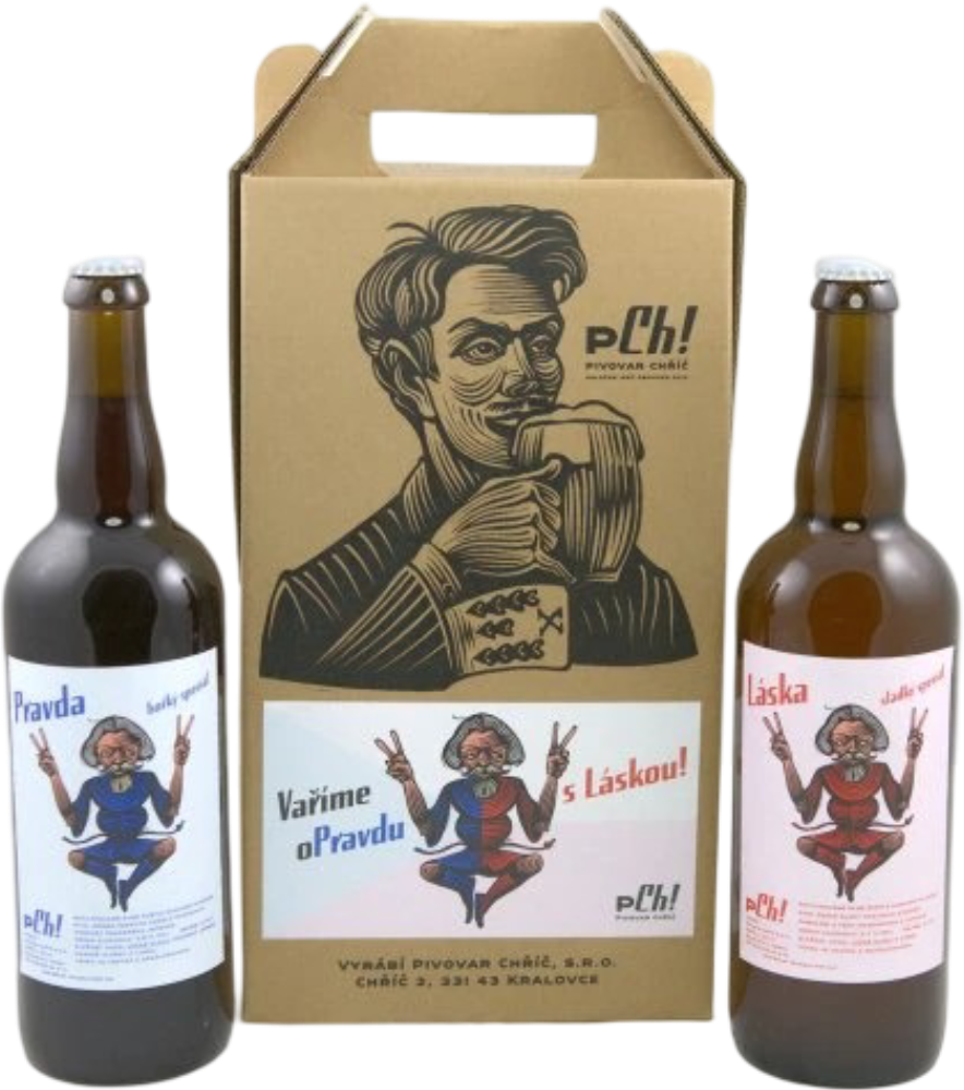 Pivovar Chříč Set Pivovar Chříč Pravda a Láska 2x0,75l + dárkové balení