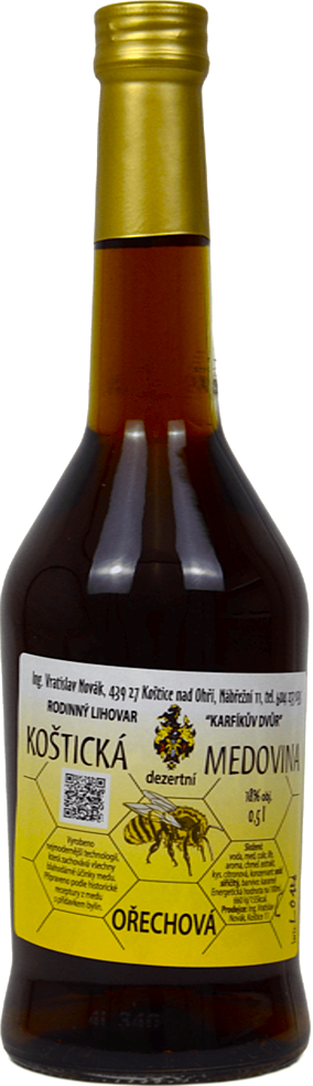 Karfíkův Dvůr Medovina ořechová Karfíkův Dvůr 0,5l 18%