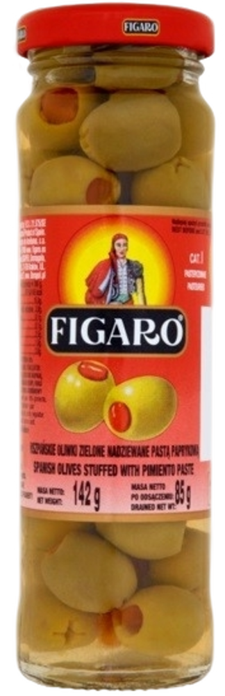 ESSA Figaro Zelené olivy s paprikovou pastou 142g