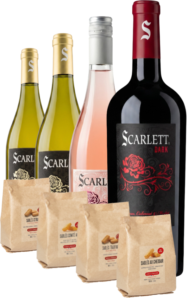různí Set vín Scarlett &amp; sušenek Sablés