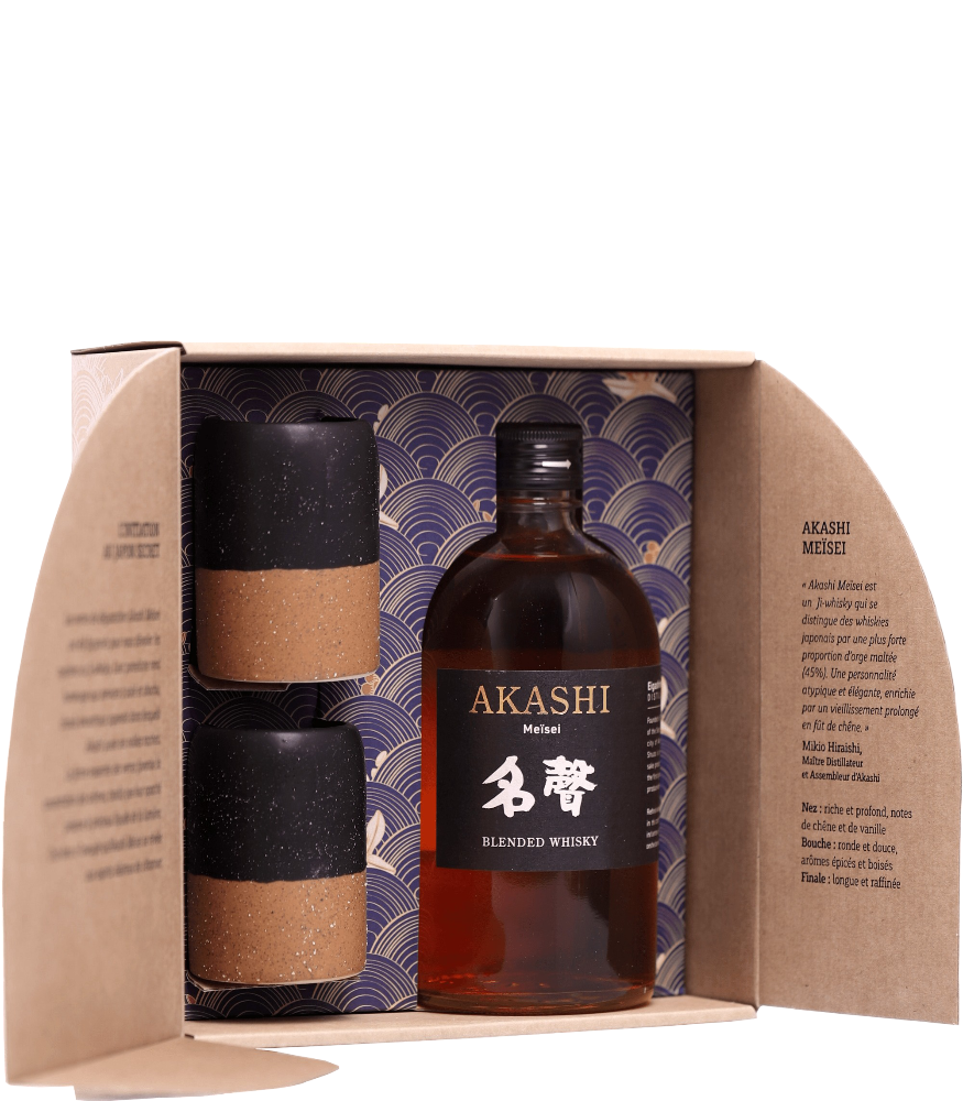 White oak Whisky Akashi Meisei Le-JI 0,5l 40% s kalíšky + Dárkové Balení