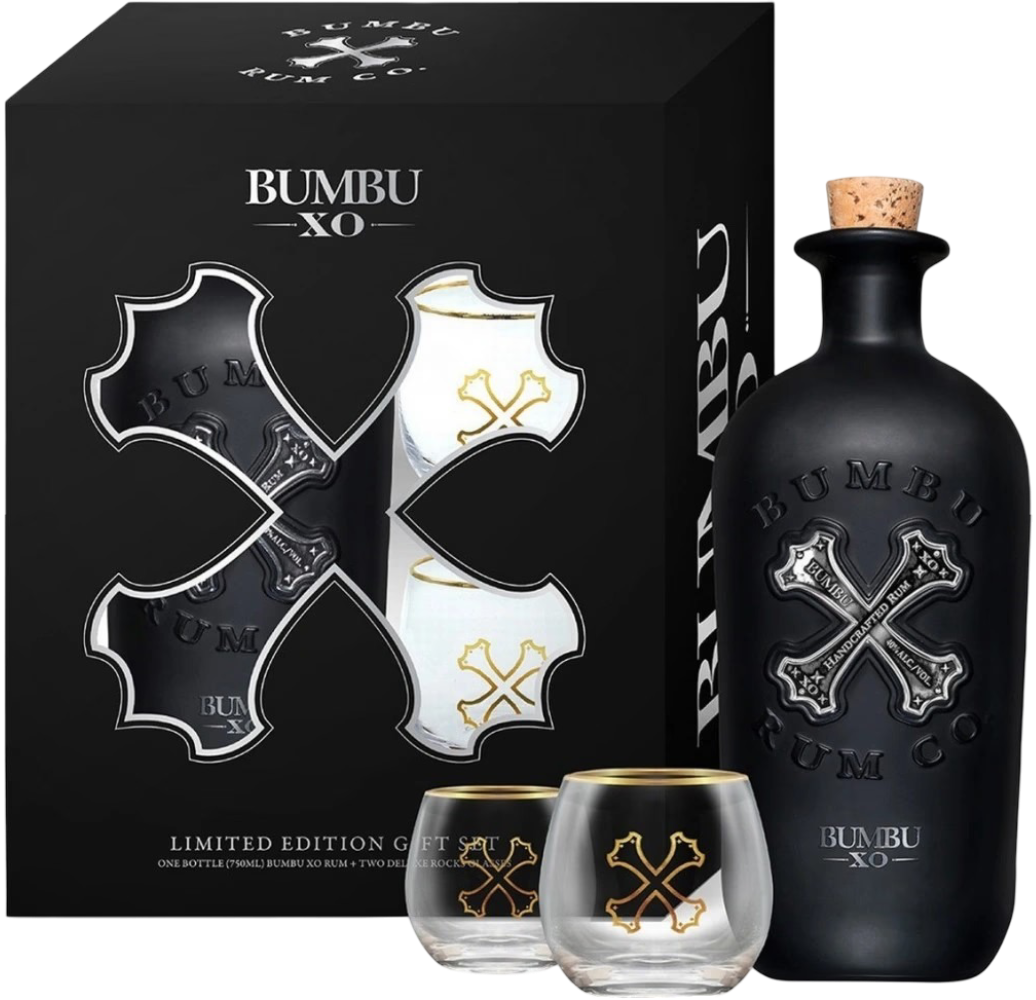 Bumbu Rum Bumbu XO 0,7l 40% se 2 skleničkami + Dárkové balení