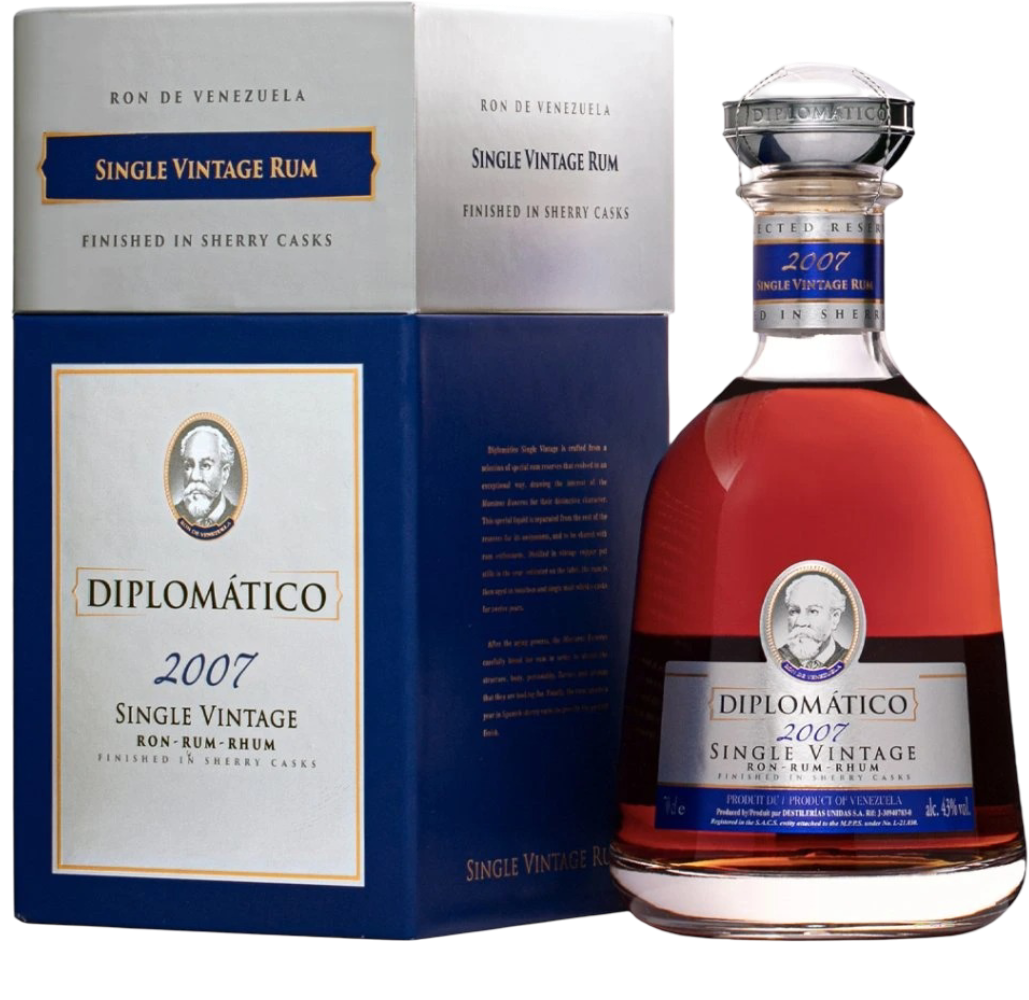 Diplomático 2007 Single Vintage 43% 0,7l (dřevěná kazeta)