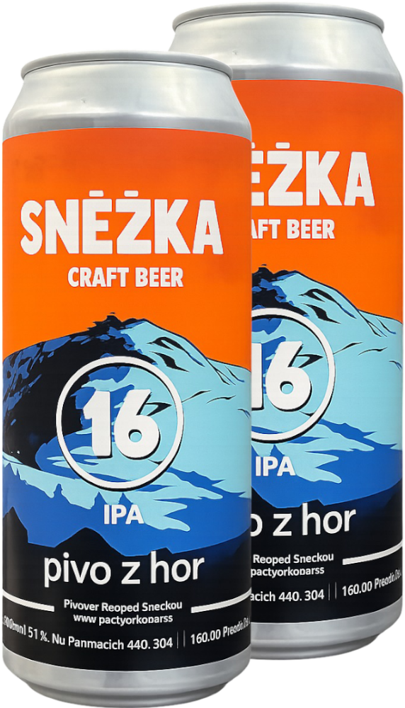 Pecký Pivovar Set Pecký Pivovar Sněžka 16° IPA svrchně kvašené 0,5l 1+1