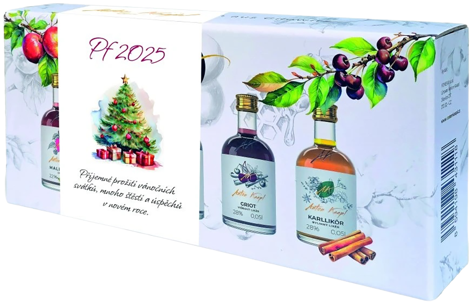 Anton Kaapl Set Likérů Anton Kaapl + Luxusní dárkové balení s vánočním přebalem 5 x 0,05l