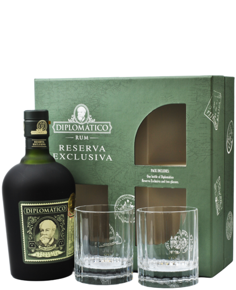 Diplomatico Rum Ron Diplomatico Exclusive Reserva 12YO 0,7l 40% se skleničkami + Dárkové Balení