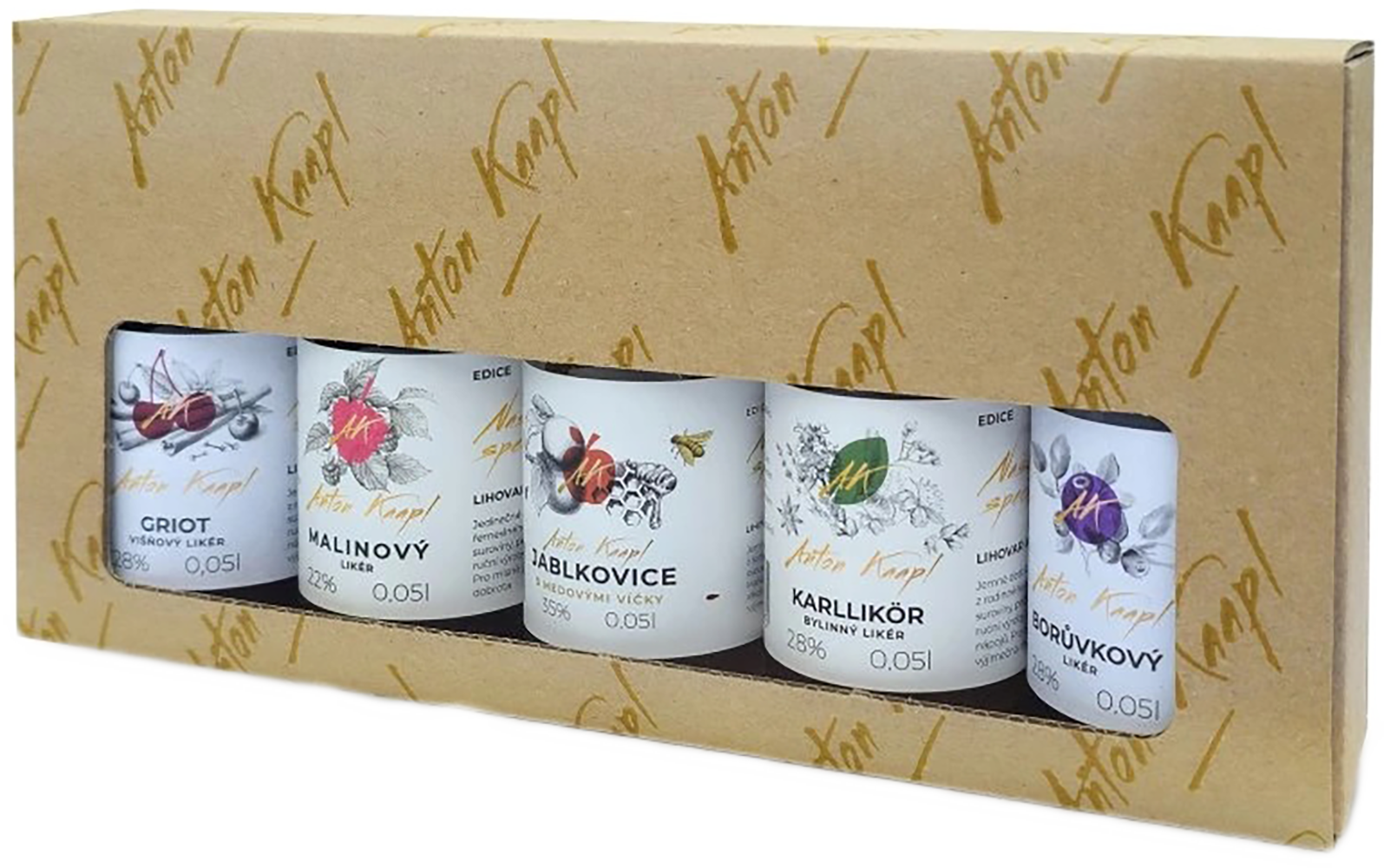 Anton Kaapl Set Likérů Anton Kaapl Přírodní dárkové balení 5 x 0,05l