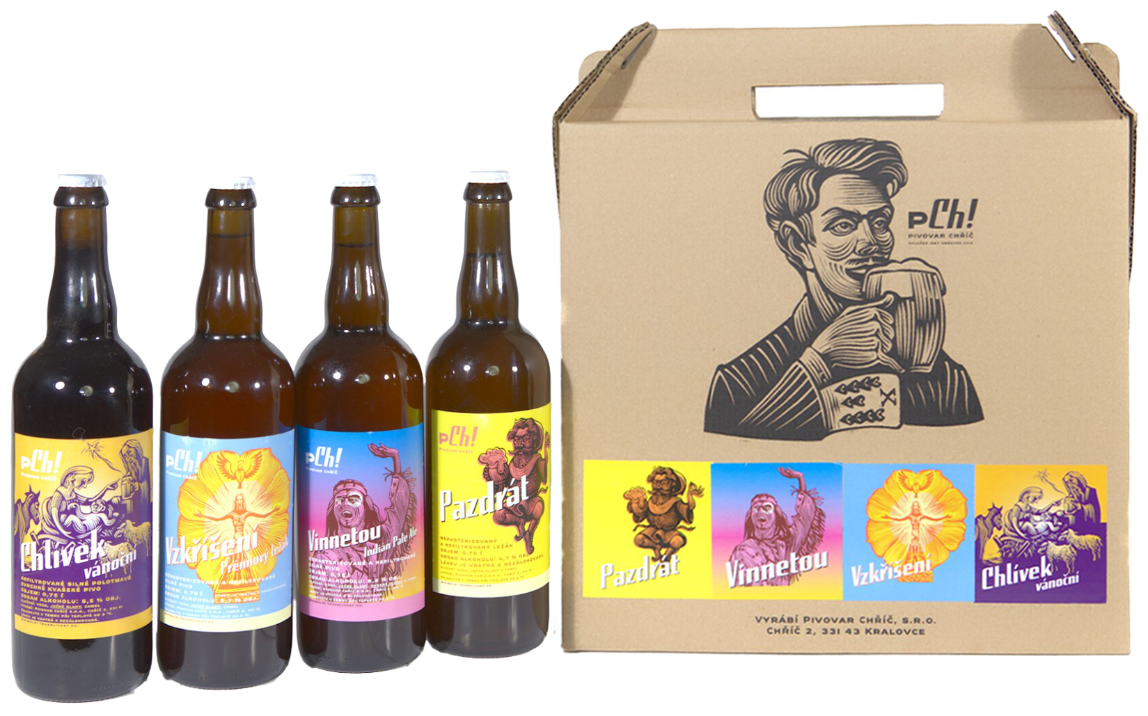Pivovar Chříč Set piv Pivovar Chříč Vánoční set 4x0,75l + dárkové balení