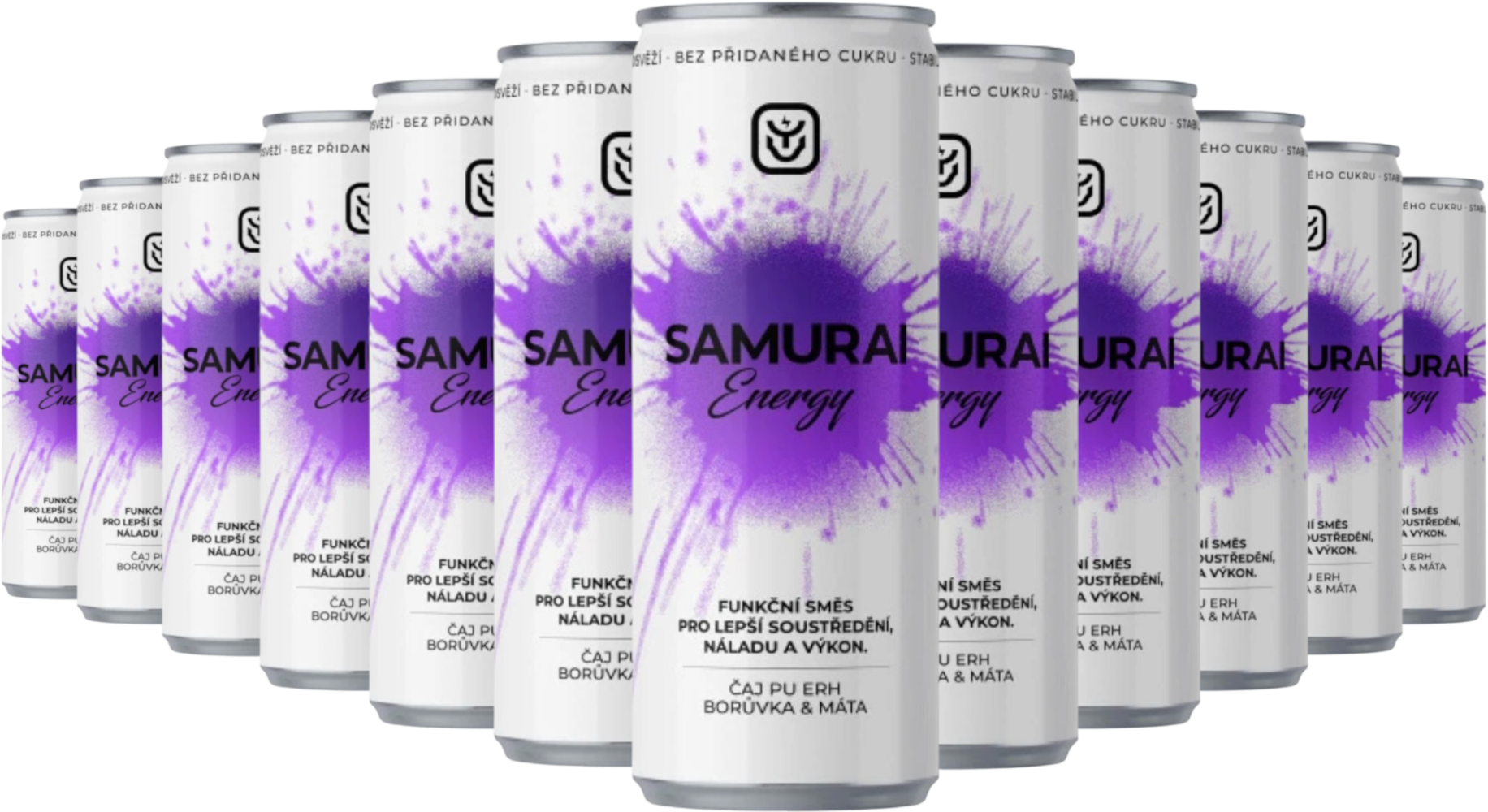 Drink Samurai Set energetický nápoj Samurai PuErh &amp; Borůvka 12x0,33l