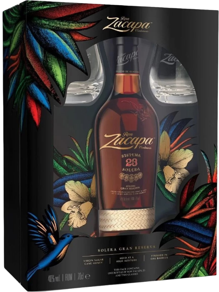Zacapa Ron Zacapa Centenario 23YO 0,7l 40% se 2 skleničkami + Dárkové balení