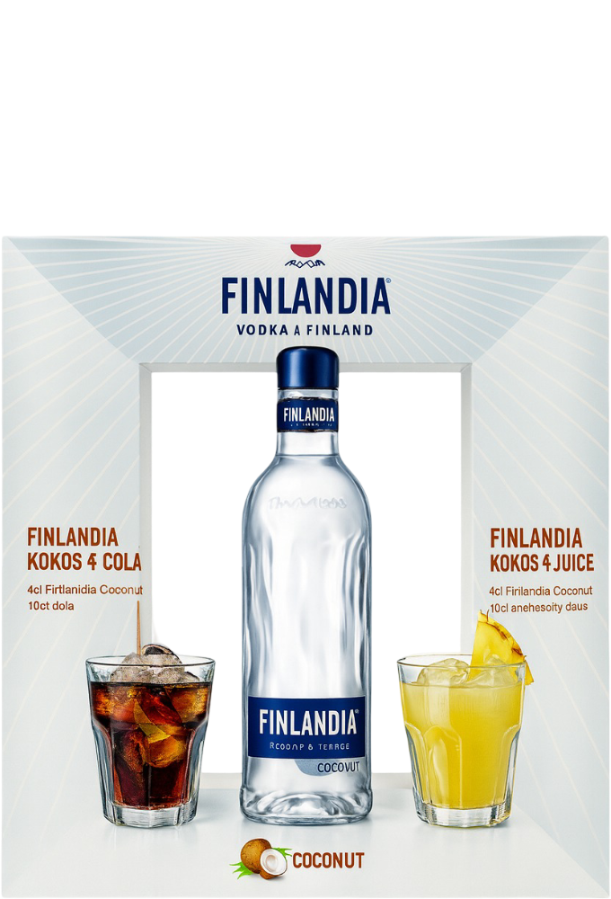 Finlandia Vodka Finlandia Coconut 0,7l 37.5% + dárkové balení + skleničky